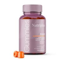 Желейні вітаміни «F+Cus» для покращення пам'яті та роботи мозку Nutriplus зі смаком персика та дині 0