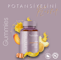 Желейні вітаміни «F+Cus» для покращення пам'яті та роботи мозку Nutriplus зі смаком персика та дині 3